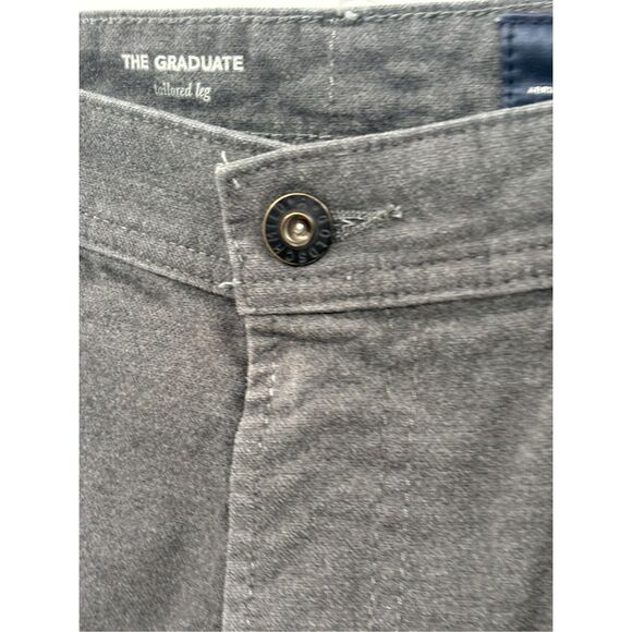 AG Adriano Goldschmied Pants The Graduate Men 33 x 32 GRAY Sueded Tailored Leg - Picture 6 of 13